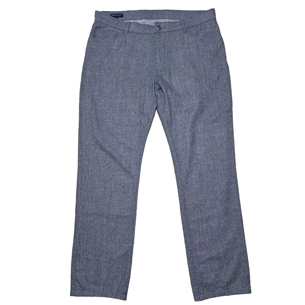 PETER MILLAR Pants Men 36 Crown Crafted 100% WOOL Gray Trouser Preppy Career